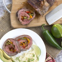 fajita stuffed grilled flank steak